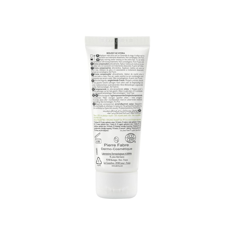 A-Derma Biology Ac Hydra Crema Antimanchas Piel Acneica 40ml
