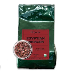 Worldwide Botanicals Organic Hibiscus Tea – 1 lb, Loose Leaf, Cut and Sifted – 100% Egyptian Hibiscus sabdariffa AKA Karkade, Roselle, Sorrel, Zobo, Flor de Jamaica, 1 Pound Bag