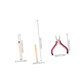 Healvian 3pcs Hair Extension Clip Grooming Kit Thread Pliers Loop Styling Tool Micro Beads for Easy Use
