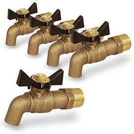 Midline Valve 68346-5 No Kink Multi-Turn Sillcock Hose Bibb 1/2 in. MIP/SWT Inlet x Plain End Outlet, Cast Brass (5Pack), 1/4
