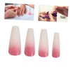 WOONEKY Shiny Elegant Long Fake Nails Press Nails Non-marking Easy