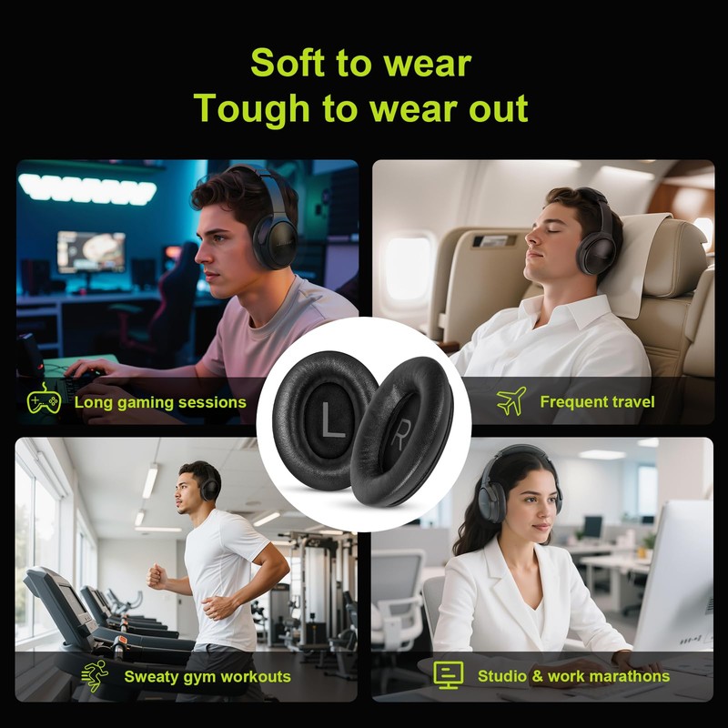 Aurivor Lambskin Ear-Pads Cushions for Bose QuietComfort (QC) 45 Noise