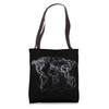 World Map Line Tote Bag
