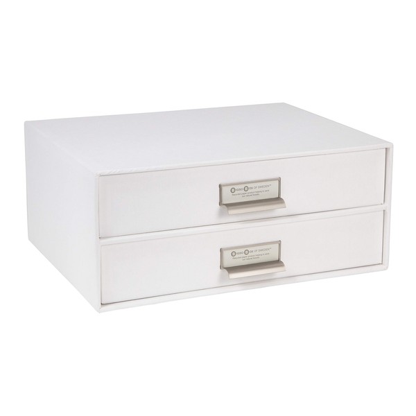 Bigso Birger 2-Drawer Fiberboard Label Frame Document Letter Box, 5.7