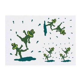 Azeeda 4 x 'Planschende Frösche' Temporäre Tattoos - Wasserfest, Hautfreundlich & Ungiftig · Transfers in Verschiedenen Größen (TO00082476)