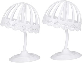 2 Pcs Coat Empty Roof Design Hat Wig Stand Wig Stand Clothes Hangers Hat Display Rack Table Top Display Wig Rack Hat Wreath Frames Adult Hat Rack (White, 40*20CM)