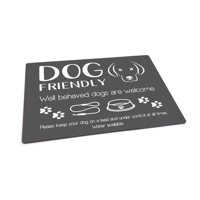 Dog Friendly Printed Waterproof Sign - Stylish and Bold, Ideal