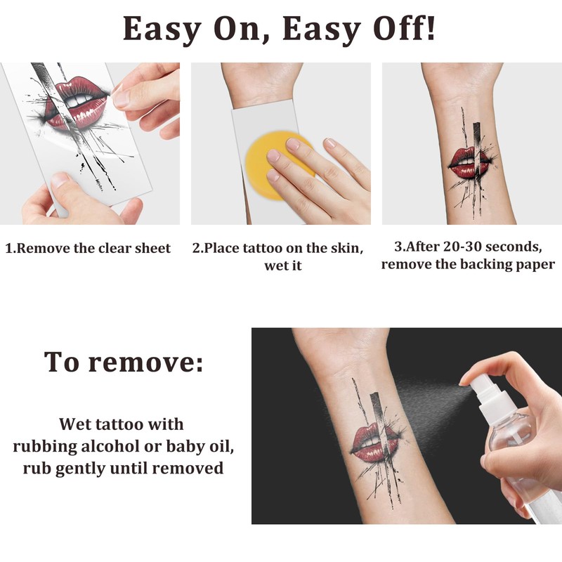 77 Sheets Temporary Tattoos for Adults and Kids, Cool Waterproof