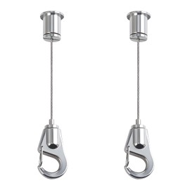 Singertop Drop Prevention Wire, Picture Rail, Hanging Wire, Adjustable Stainless Steel Wire, Wire Hook, Power Mini Wire, Sling with Hook, Hanging Hook, Length 59.1 inches (150 cm), Diameter 0.05 inches (1.2 mm), Drop Prevention, Earthquake Prevention, Fo