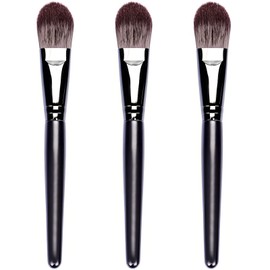 Kootinn Foundation Brush Set – High-Density Synthetic Makeup Brushes for Flawless Application, No Shedding, Black, Pack of 3