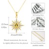 YEESIA Starburst Necklace 925 Sterling Silver Sunburst Pendant with Birthstone