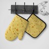 Funny Food Cheese Pattern Oven Mitts and Potholder Set-Heat Resistant