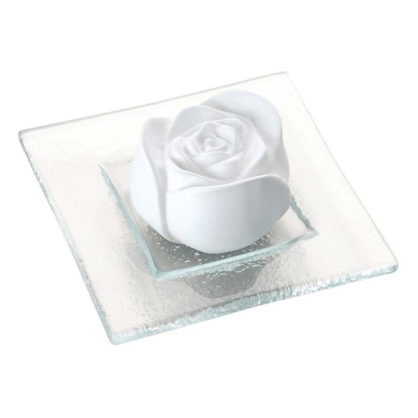 Primavera Life Scented Stone Rose Petal with Glass Plate (2 x 1 Piece)