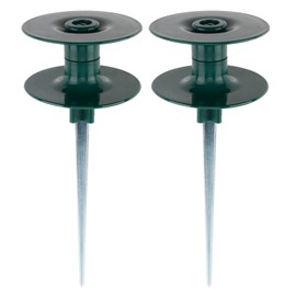 ChicFurnit 2PC Heavy Duty Hose Guard Stake, 10 Inch Gardening Zinc Coated Spike with Spin Top, Keep Hose Out of Flower Beds for Plant Protection