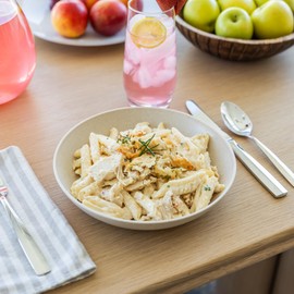 Grow Forward Premium Wheat Straw Pasta Bowls - 42oz Unbreakable Wide & Shallow Dinner Plate Bowls Set of 6 - Microwave Safe Reusable Plastic Pasta Bowls for Kids, Adults, Salad, Camping, RV - Sahara