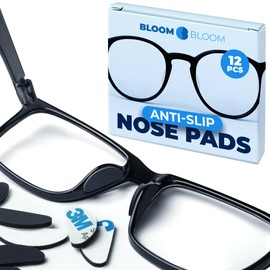 Eyeglass Nose Pads 6 Pairs – Black Silicone Anti-Slip Stick-On Pads for Glasses, Sunglasses – Adhesive – BLOOM & BLOOM