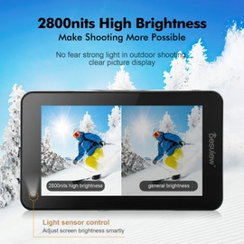 Desview R6 Camera Monitor 5.5 inch Touch Screen 2800nits Ultra High Brightness IPS 178° View Angle with 3D Lut Waveform VectorScope Histogram Full Feature Field Monitor 4K HDMI Support 8V DC Output