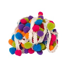 Pom Pom Trim 6 Yards 15mm Ball Fringe Trim for Sewing Accessory Decoration DIY Crafts (Rainbow Color 1, 15mm 1901)