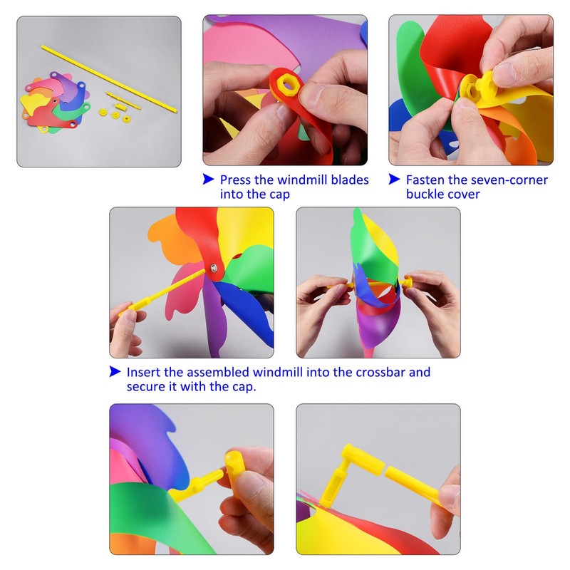 M METERXITY 2セット 風見鶏 - 28.3" 庭や庭園用の風車 庭の装飾/屋外の庭の装飾/裏庭の装飾/庭のアート（カラフルなストライプの風車）