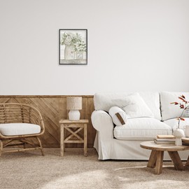 Stupell Industries Alluring Florals Classic Country Ceramic Jars, Designed by Cindy Jacobs Black Framed Wall Art, 16x20, Off- White