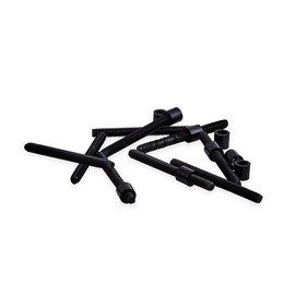 Design Letters Fixing Screws for Aluminium House Numbers and Letters - Package contains 10 screws with 7mm spacers. The screws are made of black coated stainless steel