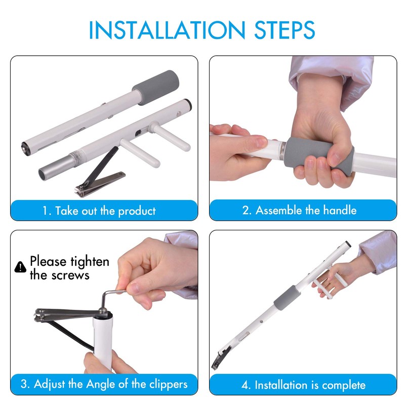 Long Handled Toenail Clippers Wide Jaw Opening, For Thick Nails,