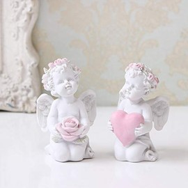 angel figurine angel rose angel set of 2