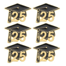 IMIKEYA 6pcs Graduation Enamel Brooch Class of 2025 Graduation Cap Pins Grad Congrats Party Favors Supplies Cute Label Badges for Clothes Backpacks College High School Graduates