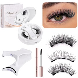 False Eyelashes, No Glue, Magnet, Magnetic False Eyelashes, Integral, Magnetic, Soft, Slim, DIY, Reusable, Natural, Portable (CT10-6)