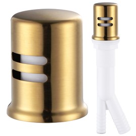 Dishwasher Air Gap Cover, Dishwasher Air Gap Cap for Kitchen Sink, Solid Brass Dishwasher Overflow Vent Cap Replacement Kit, Brushed Gold