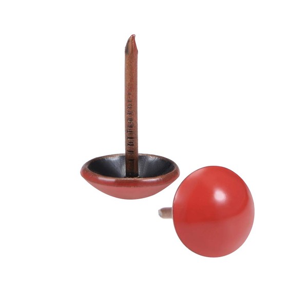uxcell Upholstery Nails Tacks 11mm Red Round Head 17mm Length