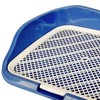 Dog Potty Tray with Raised Fences Removable Mesh Grid Pad