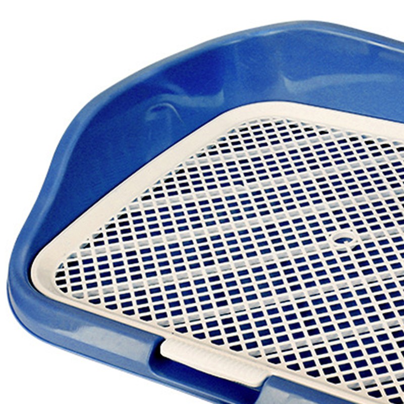 Dog Potty Tray with Raised Fences Removable Mesh Grid Pad