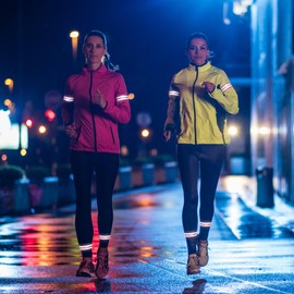 Heveer Reflective Bands Reflective Band Elastic Reflective Safety Wristband for Night Walking Cycling Running Pack of 4 Pink