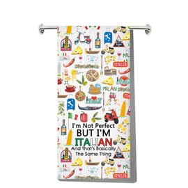 JNIAP Italian Kitchen Towel Italian Dish Towel Italy Kitchen Gift Italy Hand Towel Italians House Warming Gifts (Italian and kt)