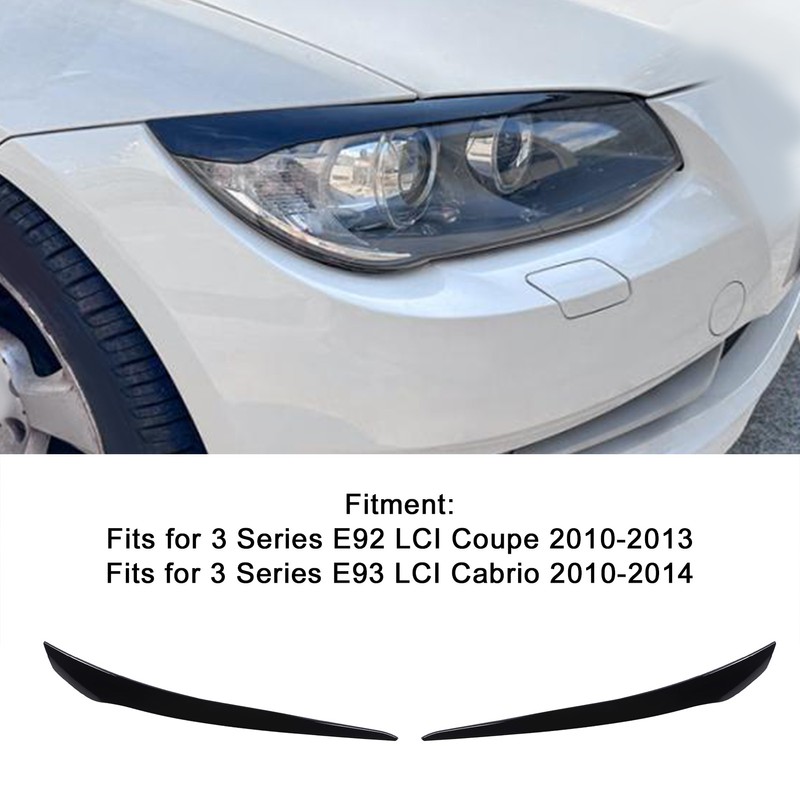 2 Pcs Headlight Eyebrow Headlamp Eyelid Cover Trim Frame Decal