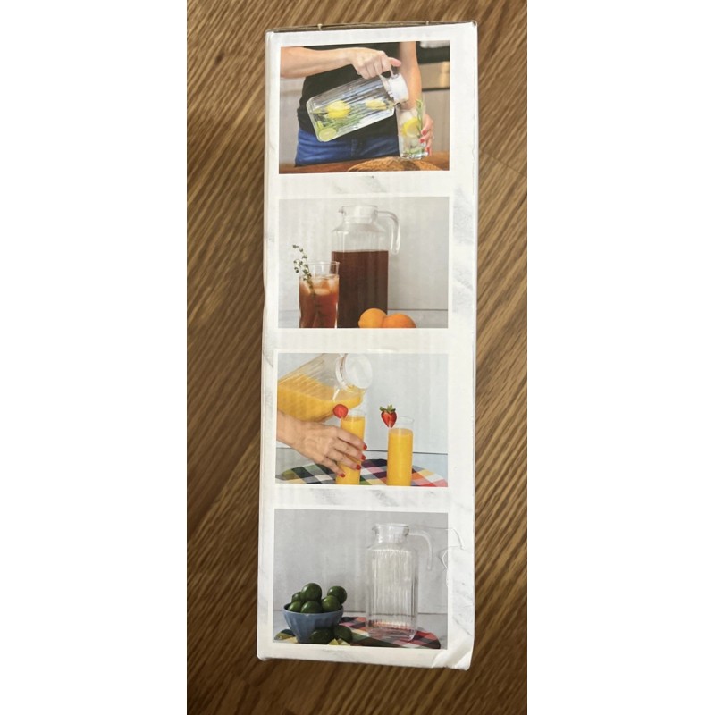 Sedona Retro Clear Glass Ribbed Rectangular 58 oz. Hot &