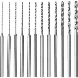 KEWAYO 12Pcs Micro Twist Drill Bit Set, 0.5-2.0mm Tiny Drill Bit 2.35mm Shank HSS Mini Engraving Drill Bit Hole Drilling Tool for DIY Amber, Bead and Beeswax