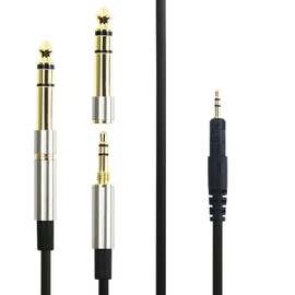 Replacement Audio Upgrade Cable with Lock Plug and 6.35mm Adapter for Audio Technica ATH-M50x, ATH-M40x, ATH-M70x, ATH-M60X Headphones 3 Meter/9.9ft