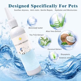 Pet Steam Brush Spray Refill for Dogs & Cats – Concentrated Waterless Shampoo, 3-in-1 Grooming Spray Comb Mist, 1*Shampoo(Steam Brush not Included)