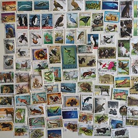 100 Different Animals on Stamps Collection (Stamps for Collectors)