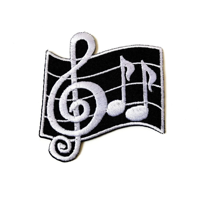 Musical Notes G Clef Eighth Music Scale Classical Embroidered Sew