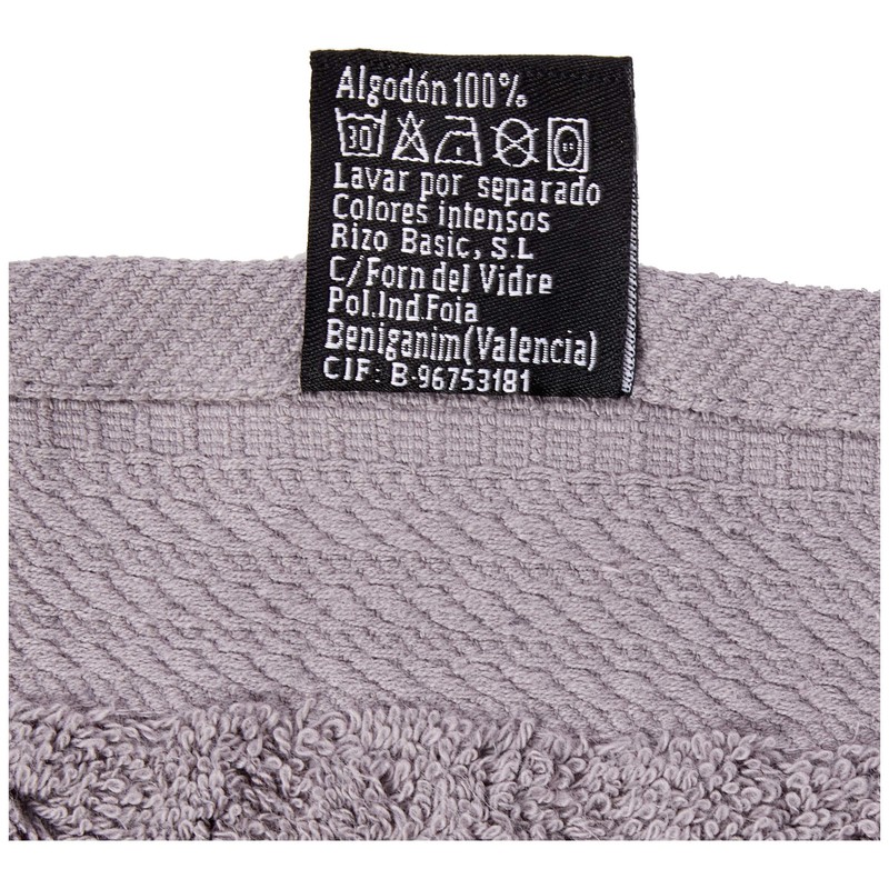 Eiffel Textile Combed Basin Towel, Cotton, Grey, 50 x 100