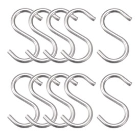 uxcell S Hooks 1.97" Long Stainless Steel Hanger for Hanging Objects in Kitchen, Garden, Bathroom, Garage 16Pcs
