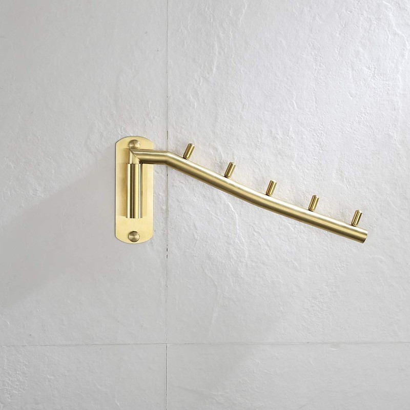 JQK Folding Clothes Hanger Rack, Stainless Steel Swing Arm Hook