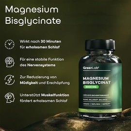 Magnesium Bisglycinate Premium - 180 Capsules - 420 mg Pure Magnesium Glycinate Daily Dose High Dose - Magnesium Glycinate as Organic Amino Acid Chelate - Laboratory Tested, Vegan