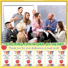 Sayglossy 12 Set Teacher Appreciation Gifts Bulk 2025 Teacher Week Gifts with Teach Sign Ballpoint Pens with Greeting Cards Thank You for Teacher's Day Graduation School Office Supplies