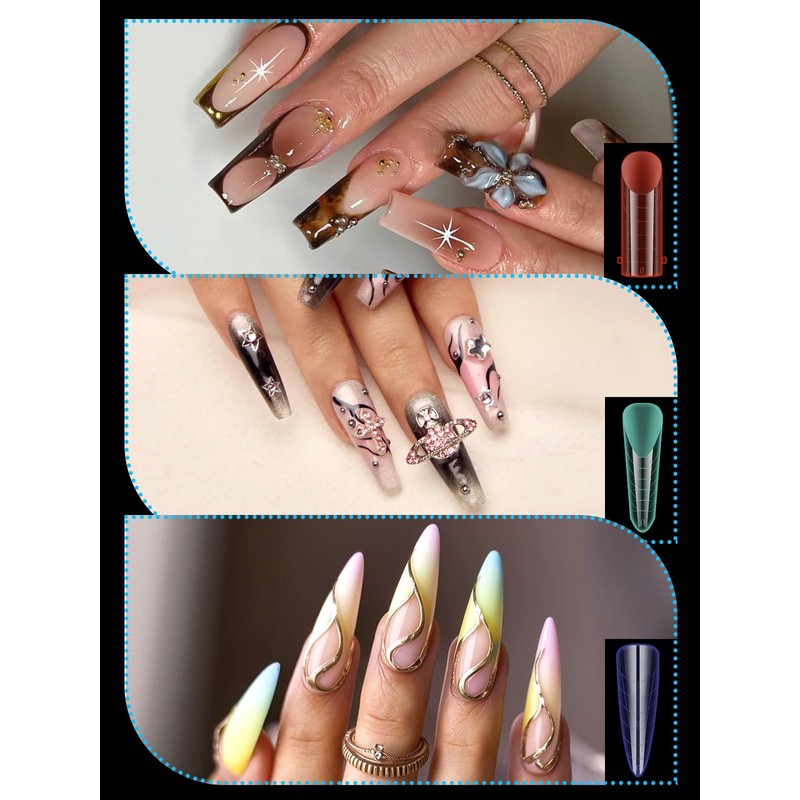 EBANKU 144PCS Poly Gel Nail Forms, Dual Forms for Polygel