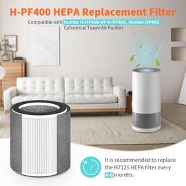 HP400 HEPA Filter Replacement Kit Compatible With Hunter HP400 Series Air-Purifier,Compared to Part H-HF400-VP,2 HEPA Filter & 4 Pre-Filters