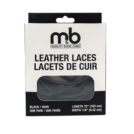 Moneysworth & Best 72" Leather Shoe and Boot Laces-Black